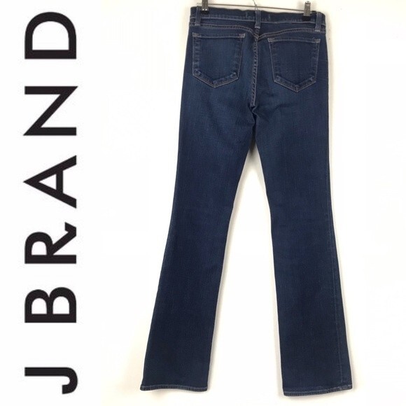 J Brand Dark Wash Straight Bootcut Jeans Size 28 Low Rise Y2K Denim - Picture 4 of 10